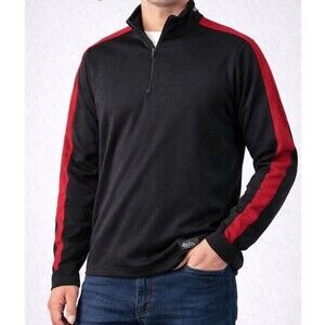 Eddie Bauer EBTEK  Resolution 1/4 Zip Pullover Men's Large Black & Red Polyester